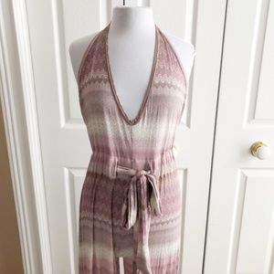 ALEXIS - open-back halter jumpsuit